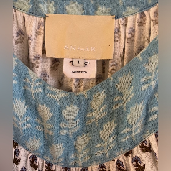 Anaak Talitha Blockprint Mini Dress Bluebell Lily Mix - Picture 8 of 10